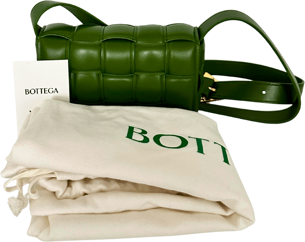 Bottega Veneta Bottega Veneta Padded Cassette Small Avocado / ungetragen Groen