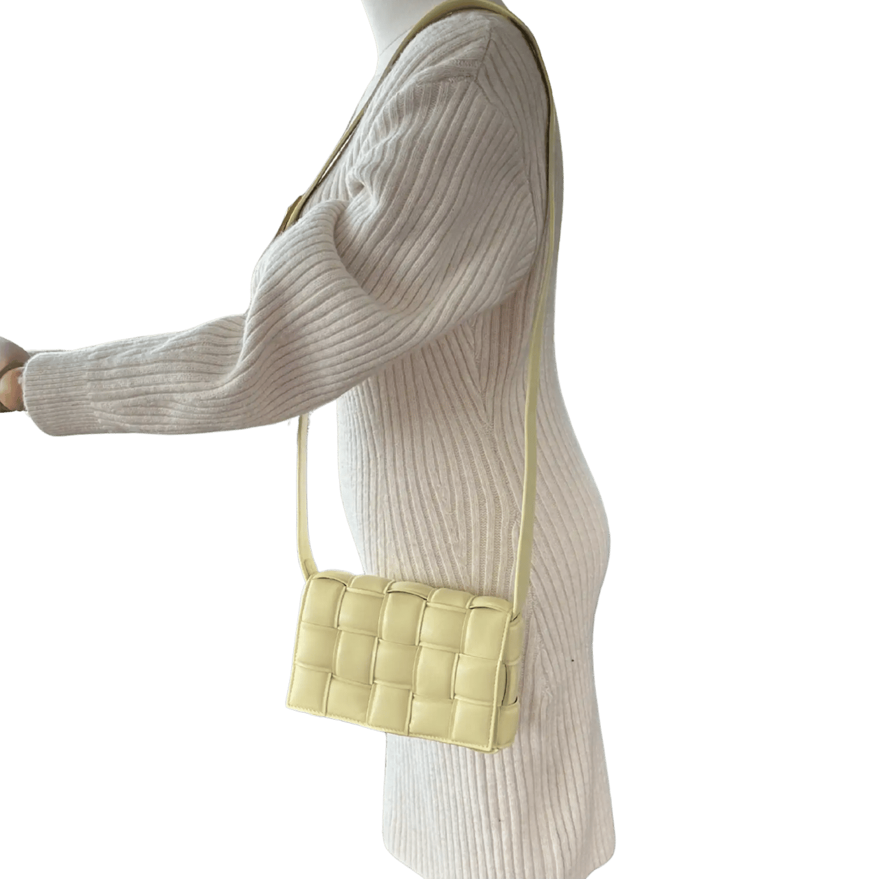 Bottega Veneta Bottega Veneta Padded Cassette Small Ice Cream / ungetragen Geel