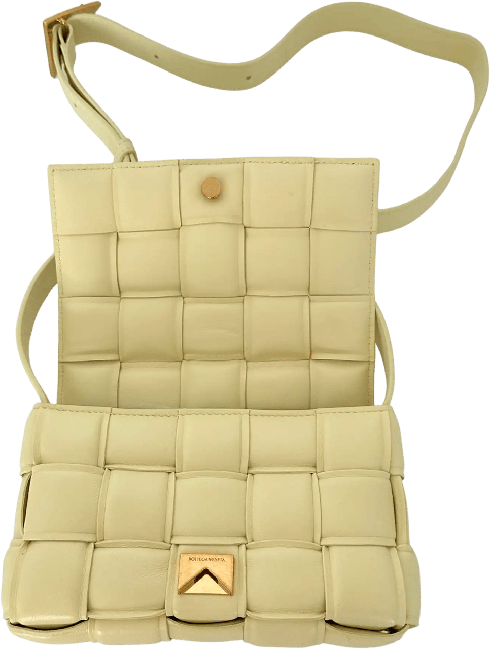 Bottega Veneta Bottega Veneta Padded Cassette Small Ice Cream / ungetragen Geel