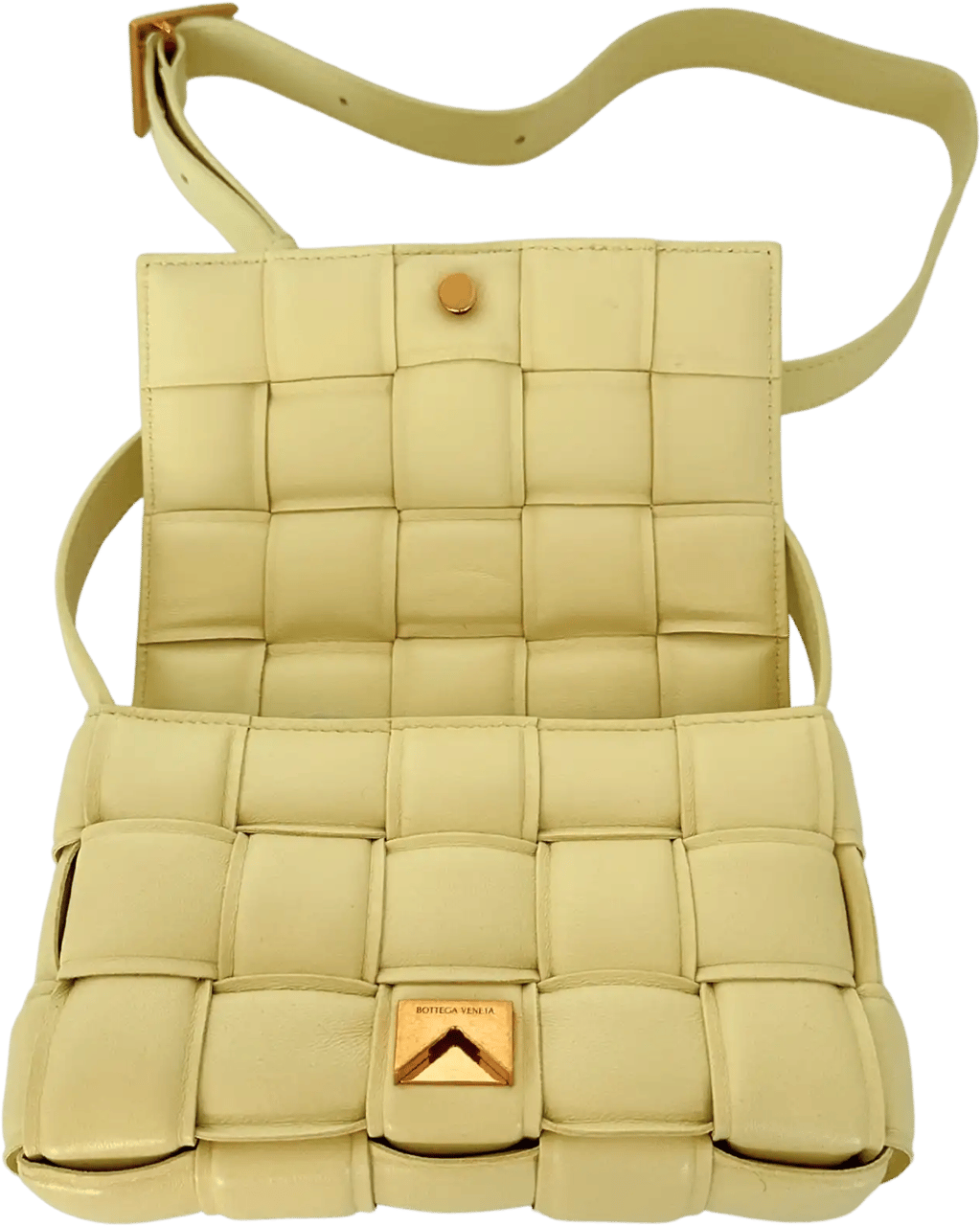 Bottega Veneta Bottega Veneta Padded Cassette Small Ice Cream / ungetragen Geel