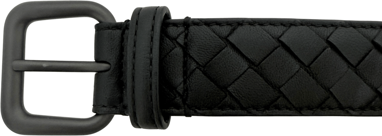 Bottega Veneta Bottega Veneta Gürtel aus Intrecciato Leder 80cm schwarz / sehr gut Zwart
