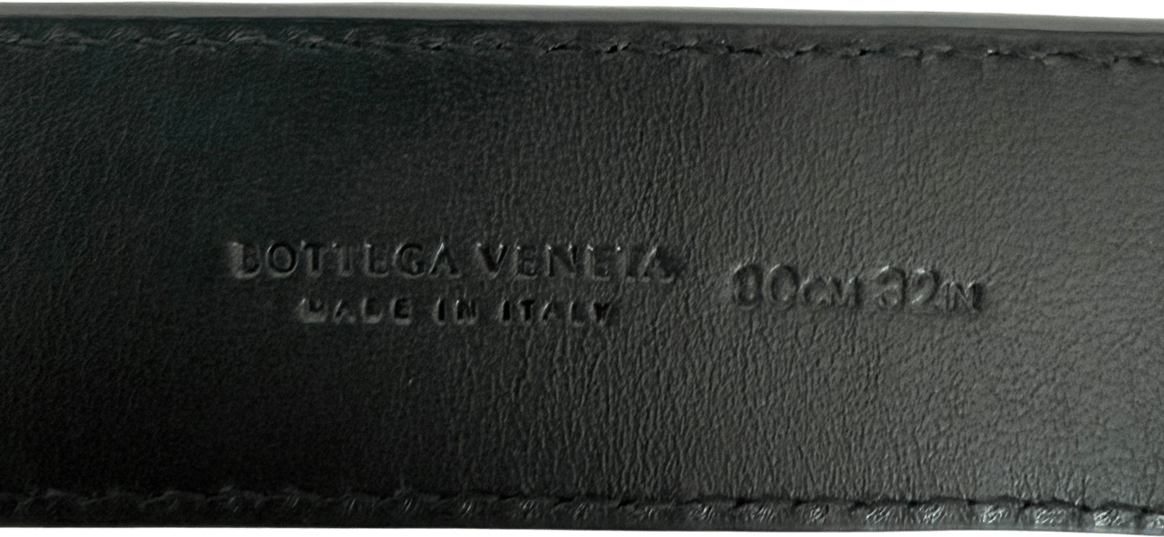 Bottega Veneta Bottega Veneta Gürtel aus Intrecciato Leder 80cm schwarz / sehr gut Zwart