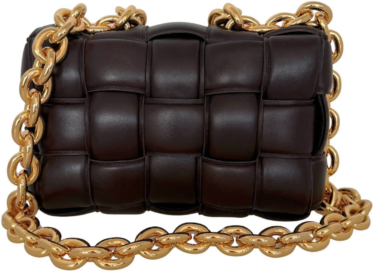 Bottega Veneta Padded Chain Cassette Bag Dark Brown / Very Good Bruin