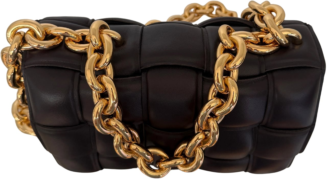Bottega Veneta Padded Chain Cassette Bag Dark Brown / Very Good Bruin