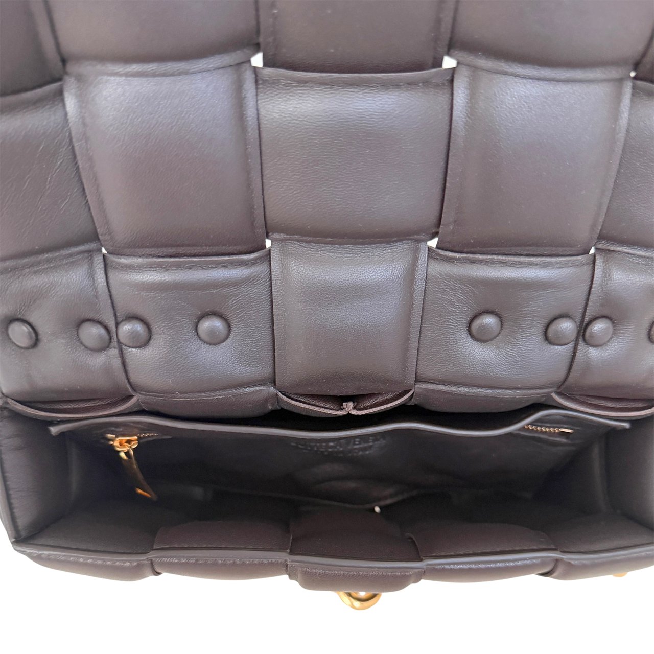 Bottega Veneta Padded Chain Cassette Bag Dark Brown / Very Good Bruin