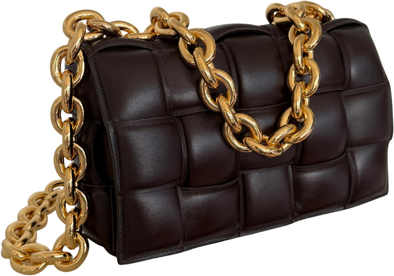 Bottega Veneta Padded Chain Cassette Bag Dark Brown / Very Good Bruin
