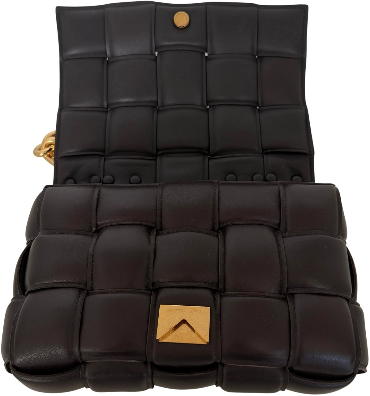 Bottega Veneta Padded Chain Cassette Bag Dark Brown / Very Good Bruin