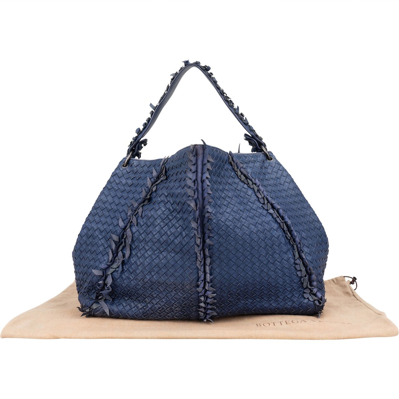 Bottega Veneta Bottega Veneta Intrecciato Nappa Fringes Handbag Blauw