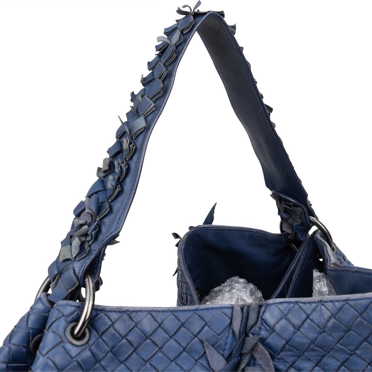 Bottega Veneta Bottega Veneta Intrecciato Nappa Fringes Handbag Blauw