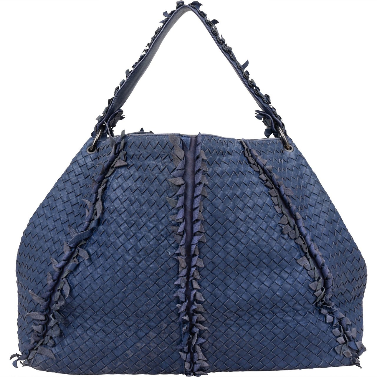 Bottega Veneta Bottega Veneta Intrecciato Nappa Fringes Handbag Blauw