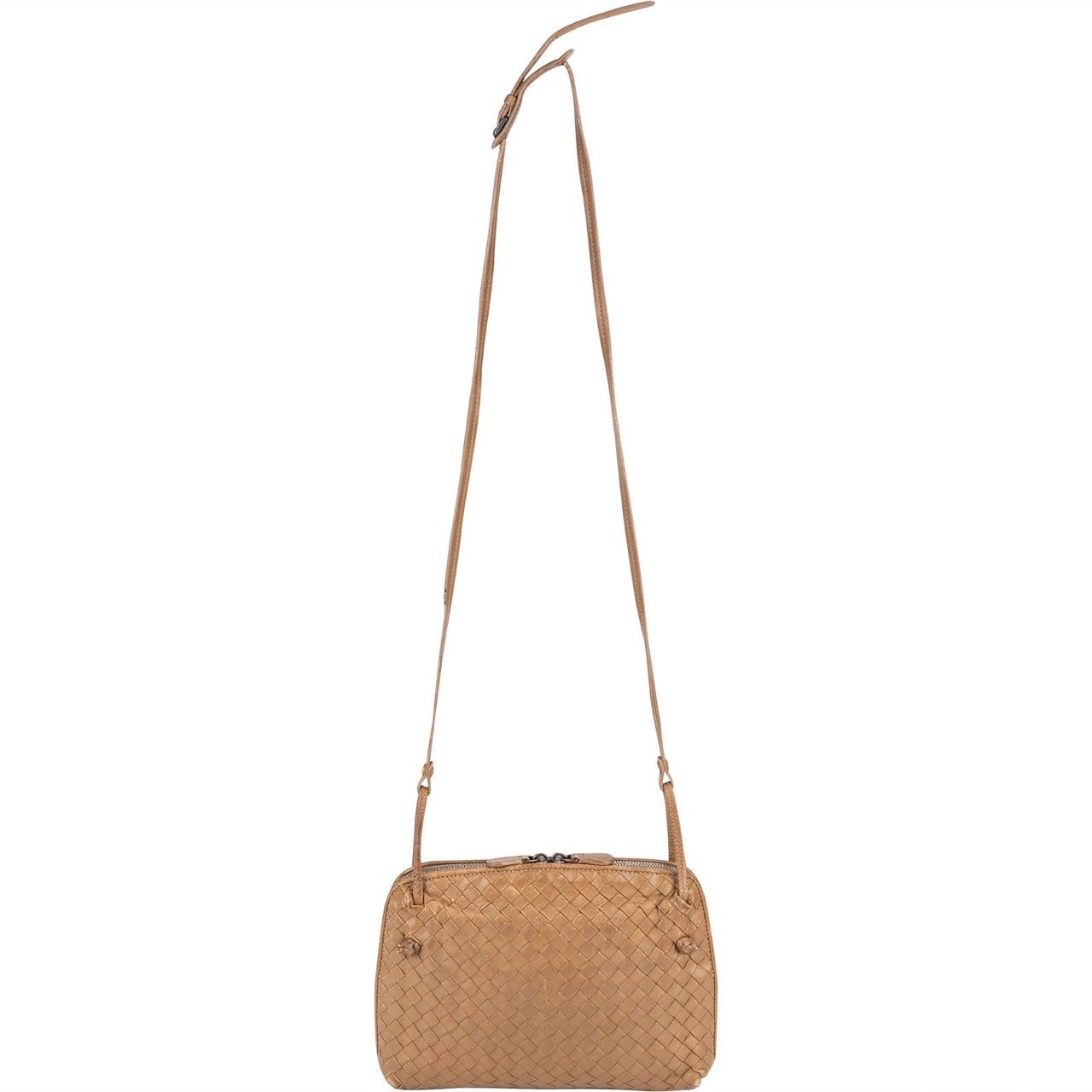 Bottega Veneta Bottega Veneta Intrecciato Leather Nodini Crossbody Bag Bruin