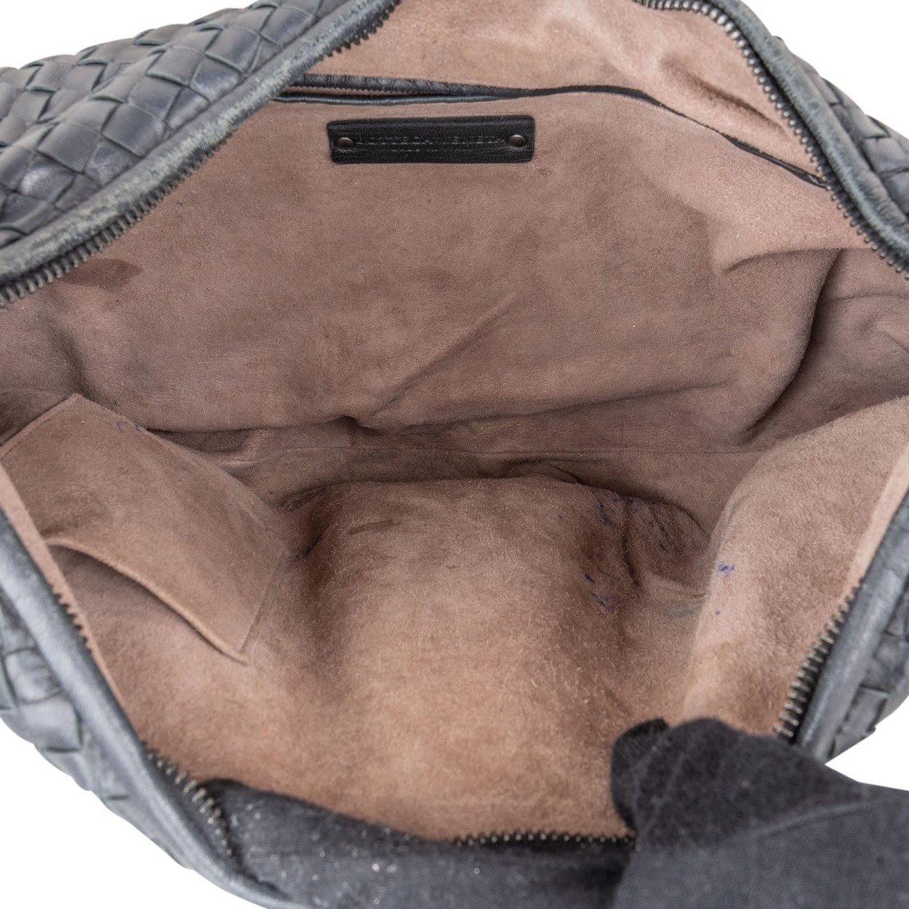 Bottega Veneta Bottega Intrecciato Leather Belly Hobo Shoulder Bag Zwart