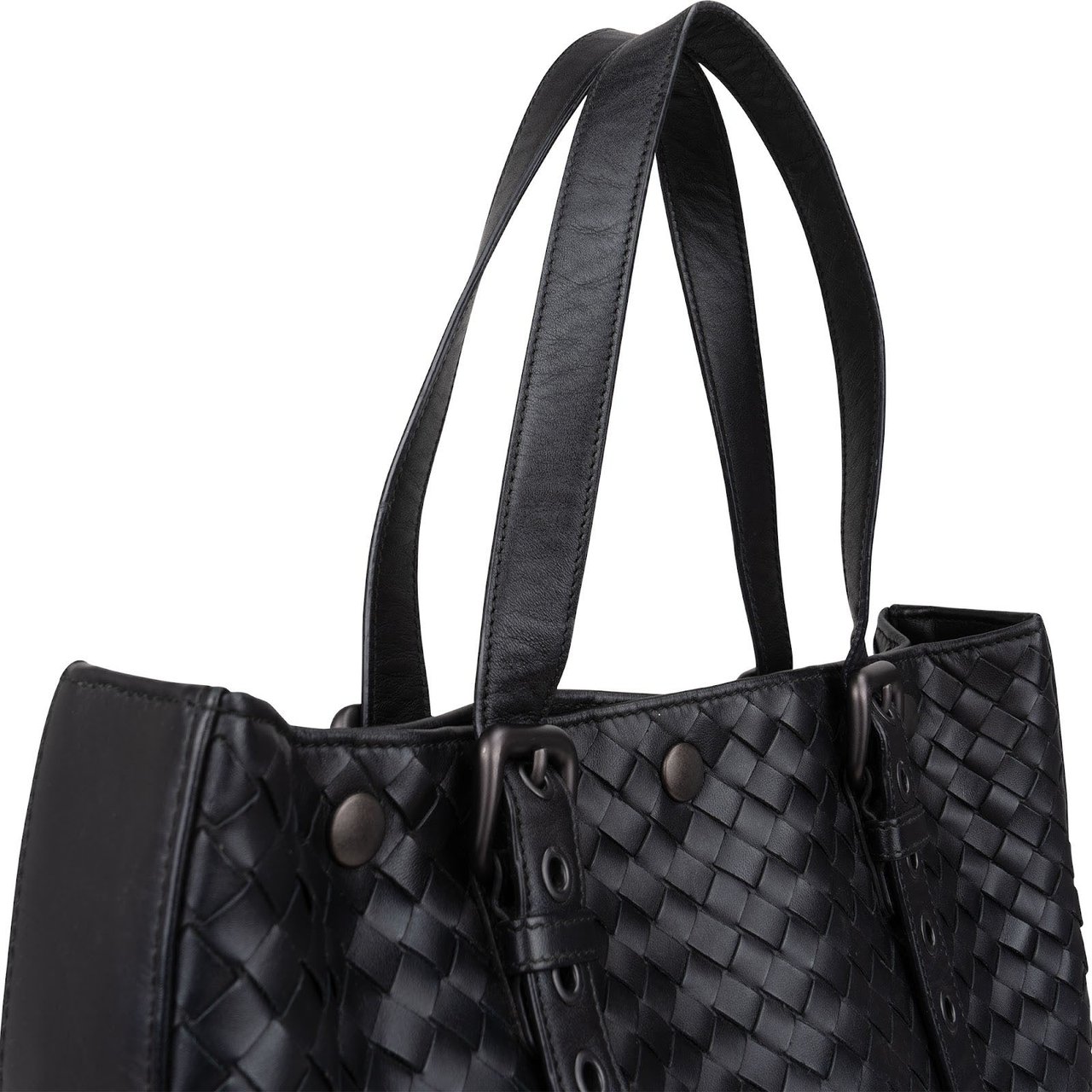 Bottega Veneta Bottega Veneta Intrecciato Nappa Leather Acqua Tote Shoulder Bag Zwart