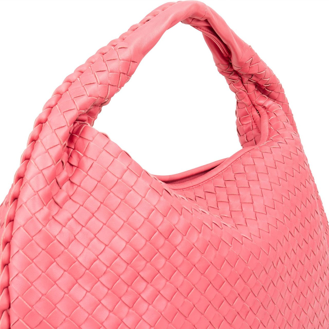 Bottega Veneta Intrecciato Leather Belly Shoulder Bag Roze