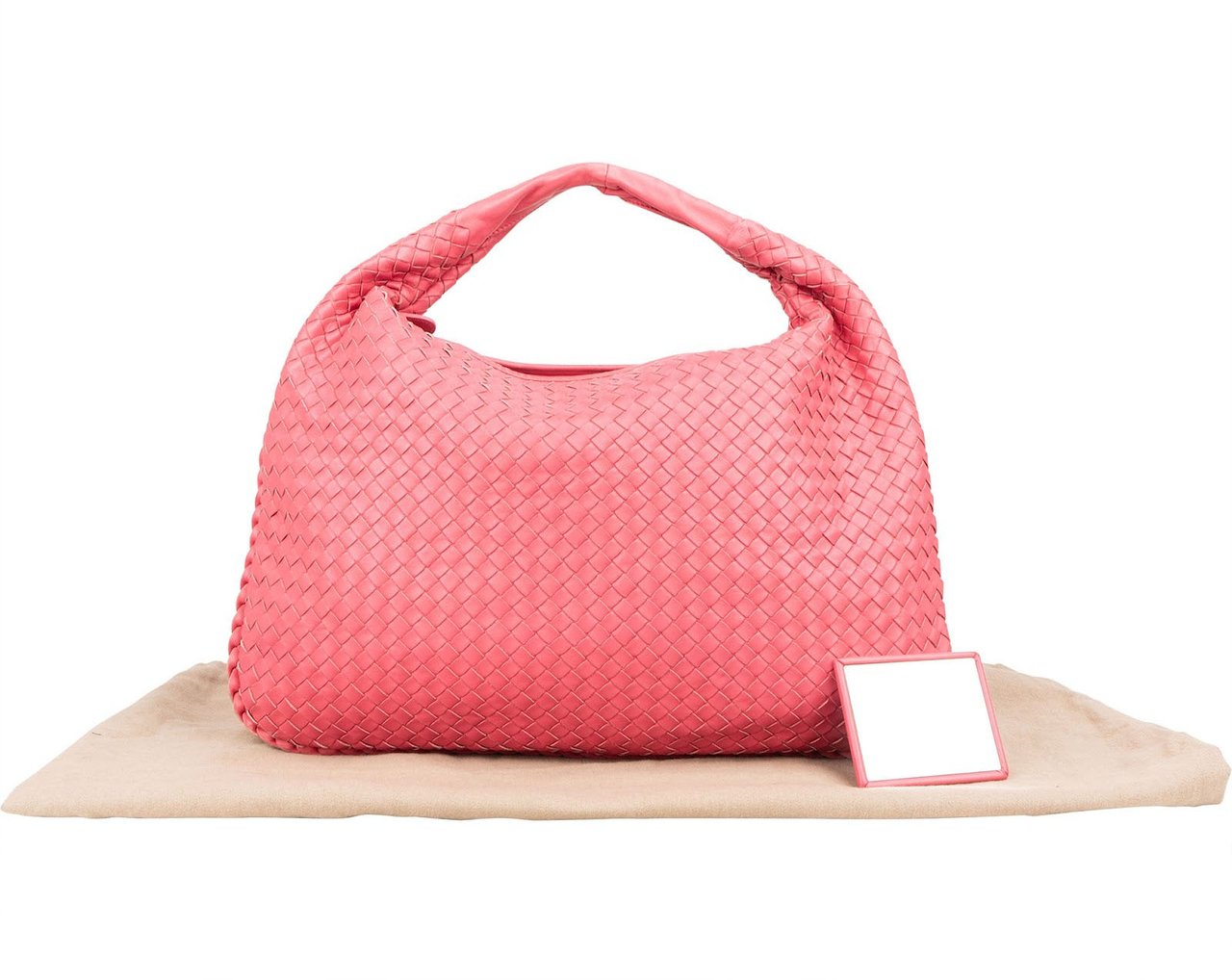 Bottega Veneta Intrecciato Leather Belly Shoulder Bag Roze