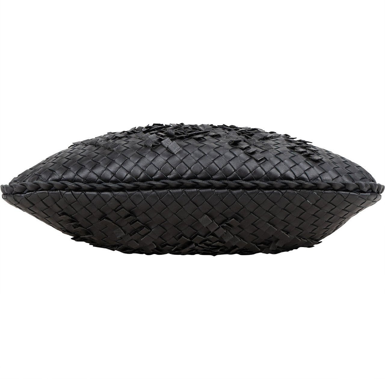 Bottega Veneta Bottega Veneta Intrecciato Leather Cervo Frayed Belly Hobo Shoulder Bag Zwart