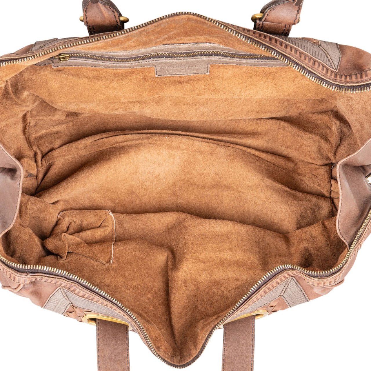 Bottega Veneta Intrecciato Leather Accordeon Handbag Bruin