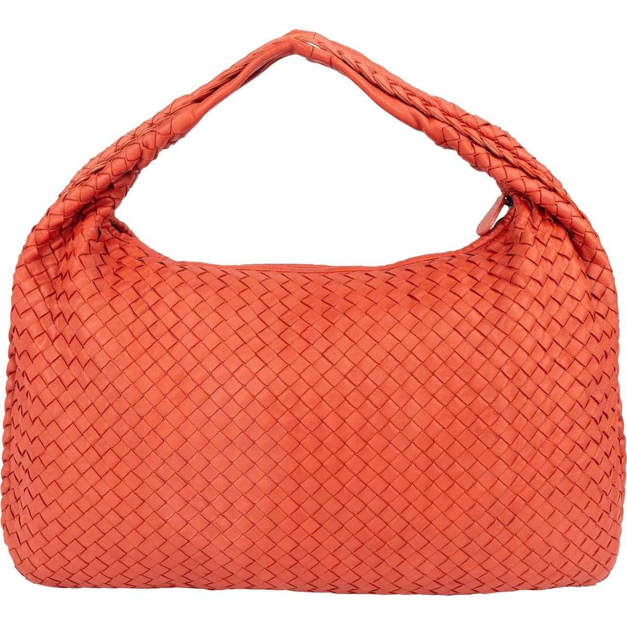 Bottega Veneta Bottega Red Intrecciato Leather Veneta Belly Hobo Handbag Oranje