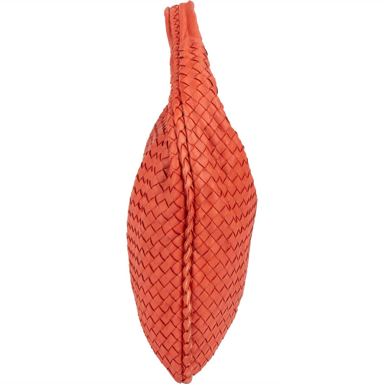 Bottega Veneta Bottega Red Intrecciato Leather Veneta Belly Hobo Handbag Oranje