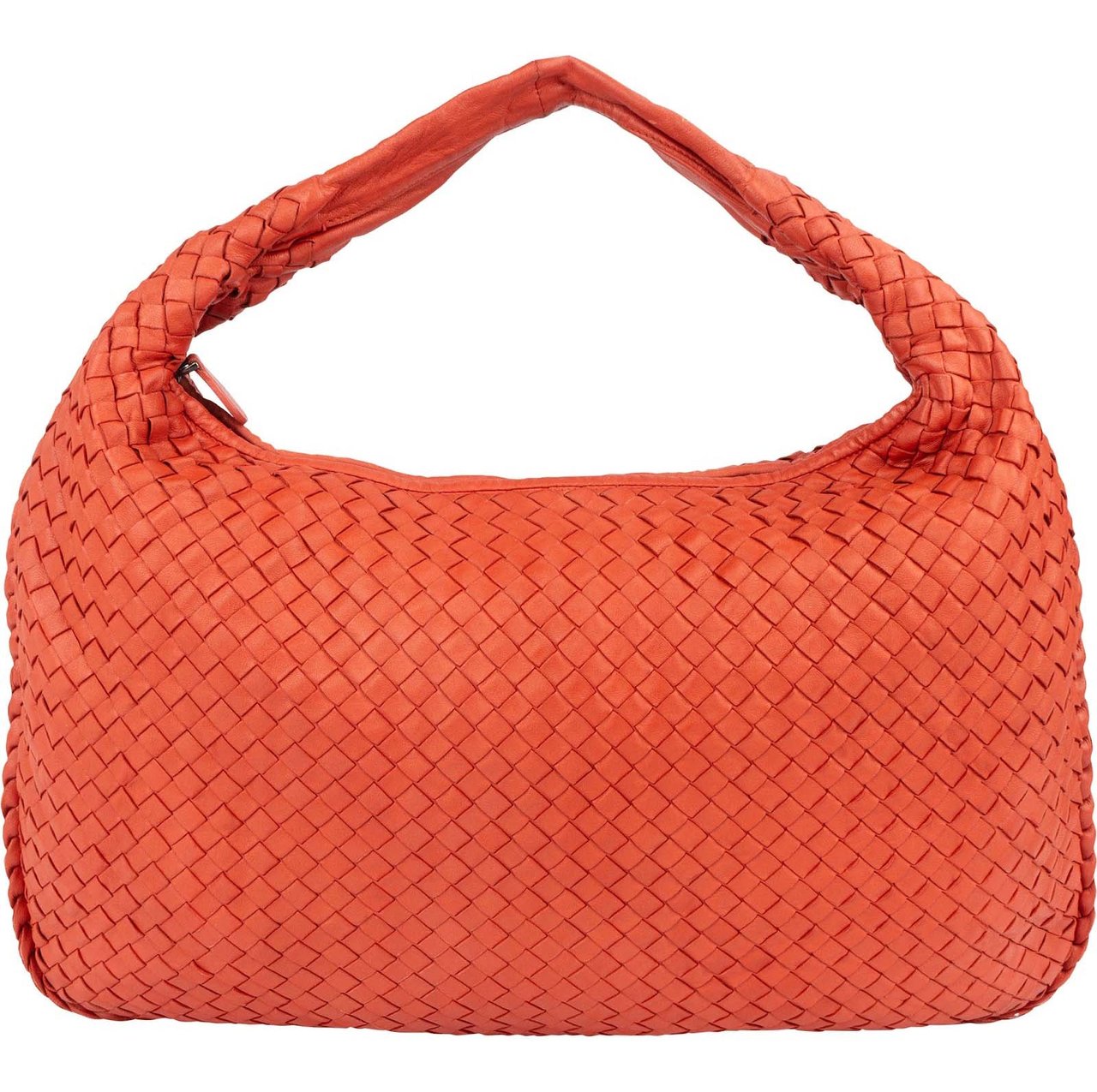 Bottega Veneta Bottega Red Intrecciato Leather Veneta Belly Hobo Handbag Oranje