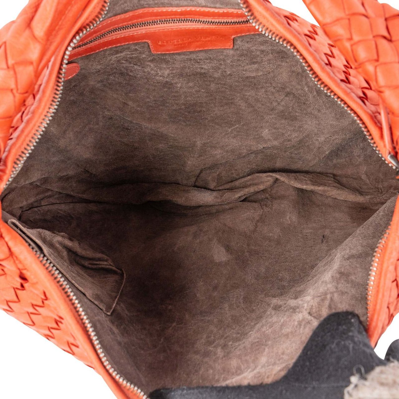 Bottega Veneta Bottega Red Intrecciato Leather Veneta Belly Hobo Handbag Oranje