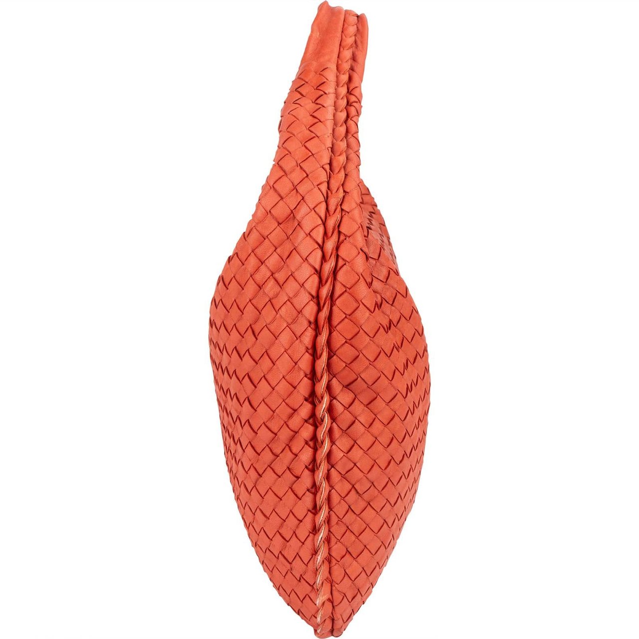 Bottega Veneta Bottega Red Intrecciato Leather Veneta Belly Hobo Handbag Oranje