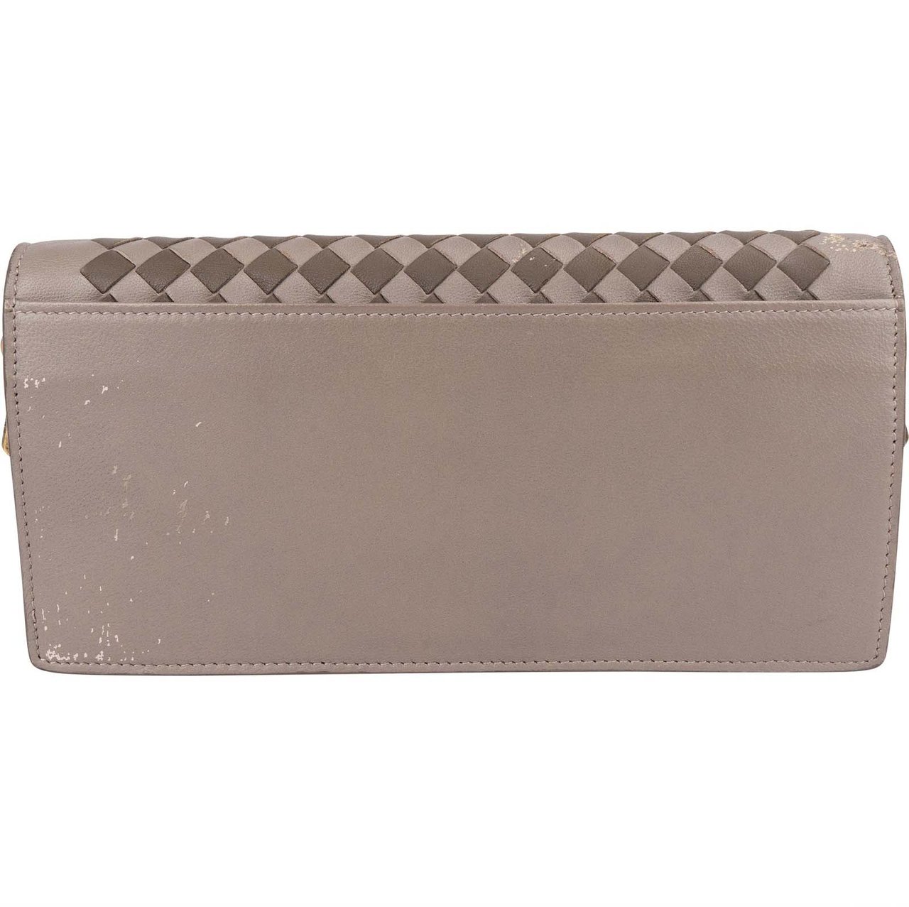 Bottega Veneta Intrecciato Leather Wallet On Chain Crossbody Bag Taupe