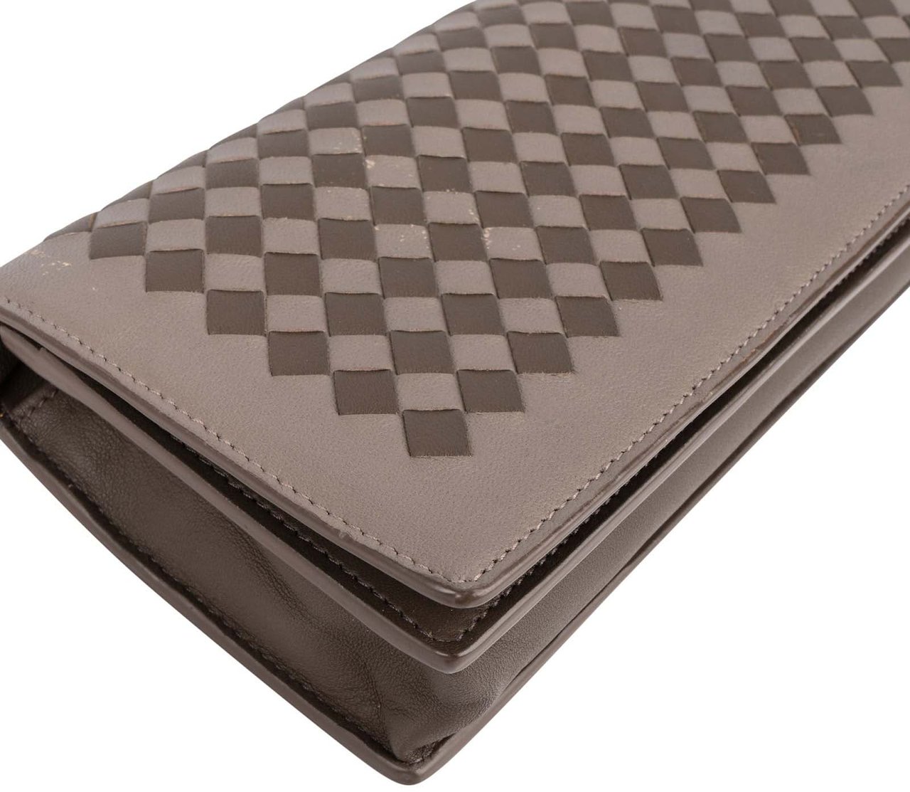 Bottega Veneta Intrecciato Leather Wallet On Chain Crossbody Bag Taupe