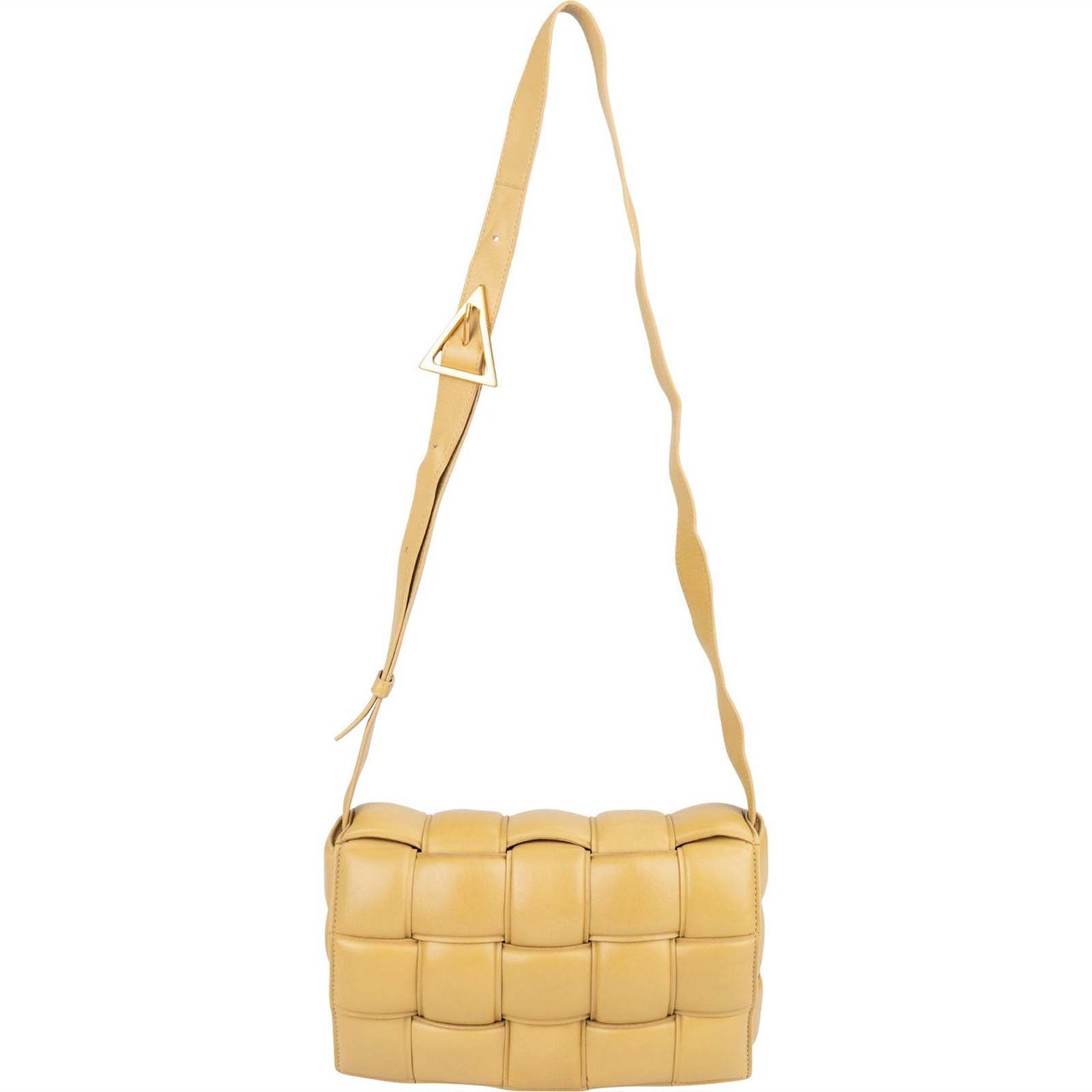 Bottega Veneta Leather Padded Cassette Crossbody Bag Geel