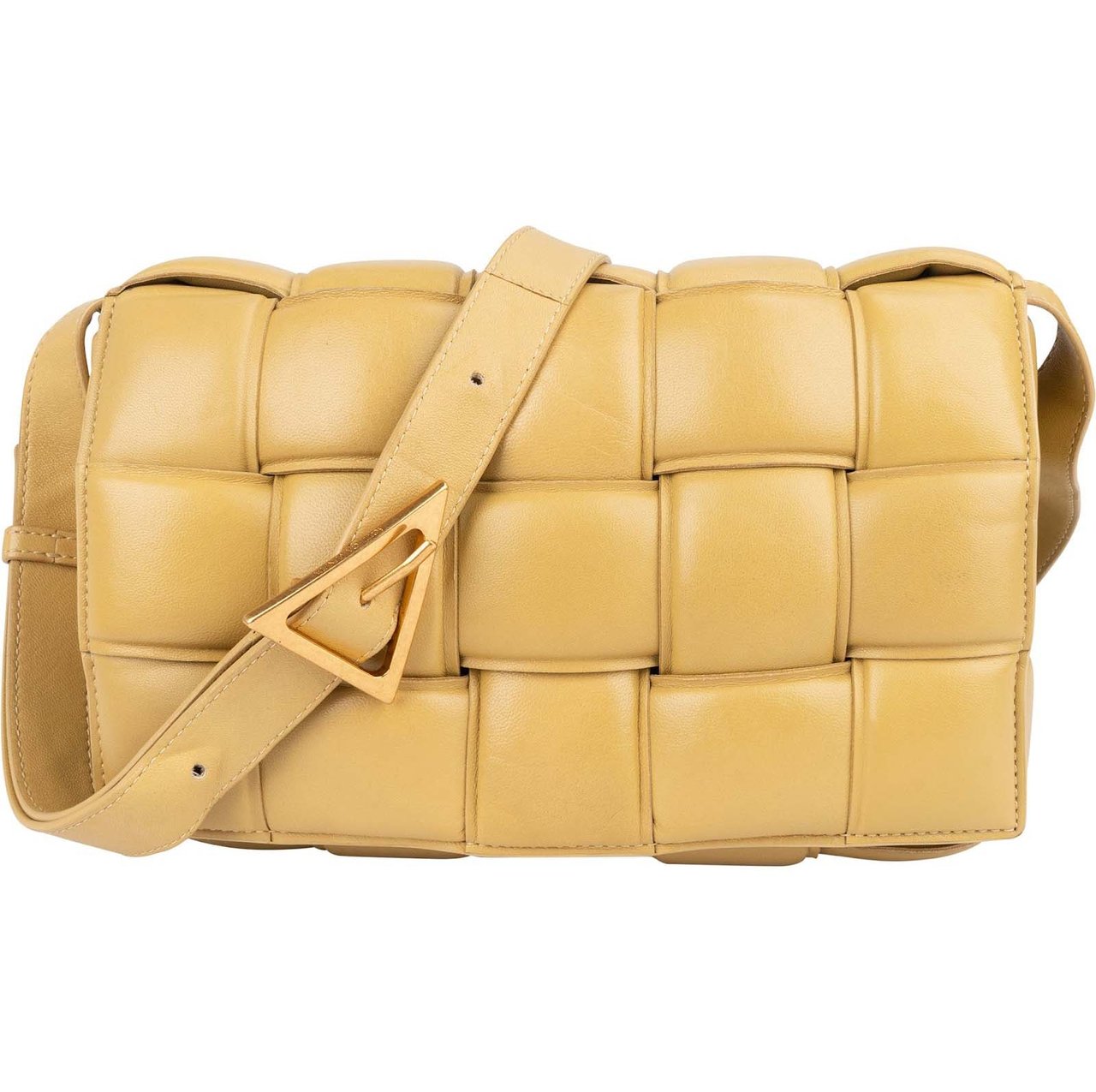 Bottega Veneta Leather Padded Cassette Crossbody Bag Geel