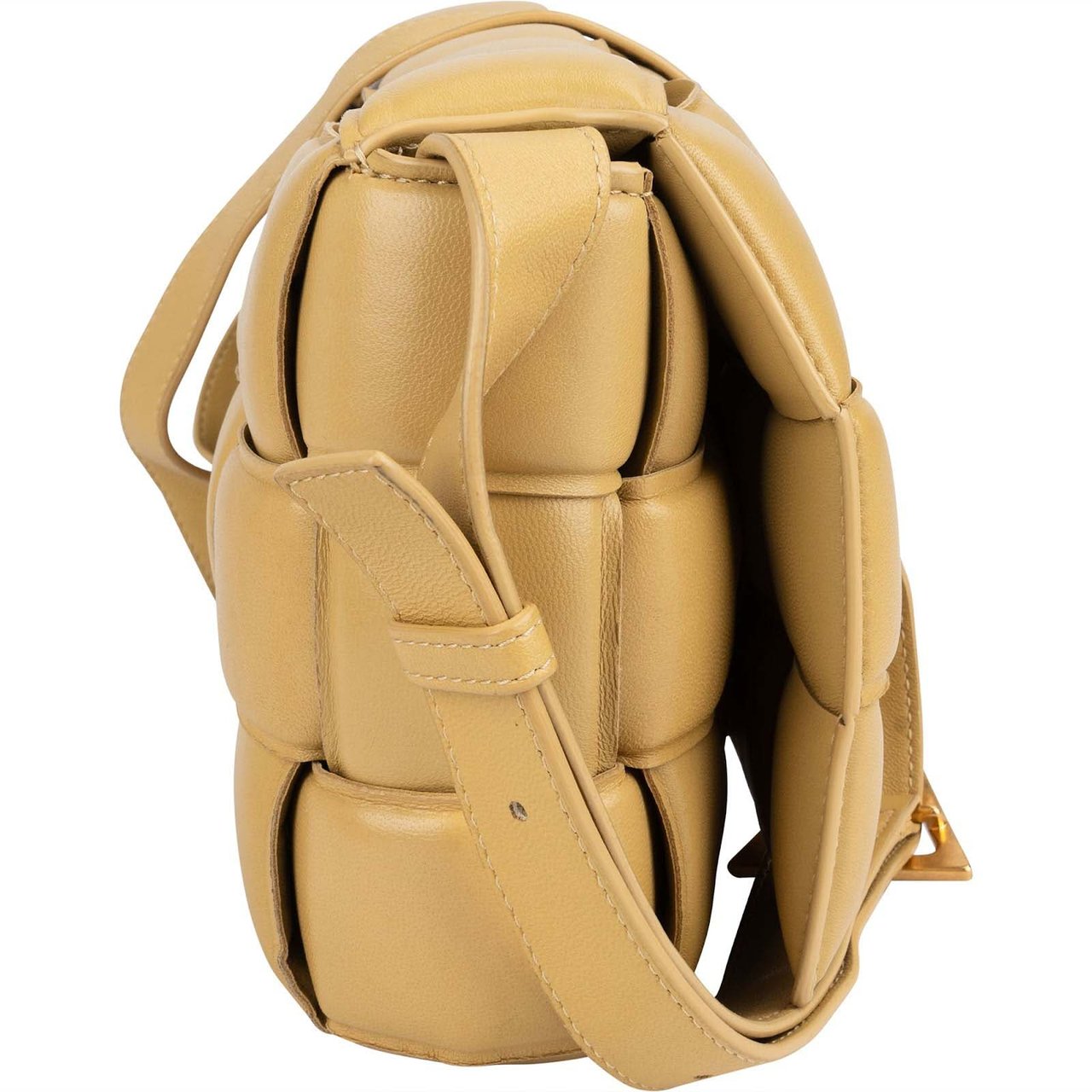 Bottega Veneta Leather Padded Cassette Crossbody Bag Geel