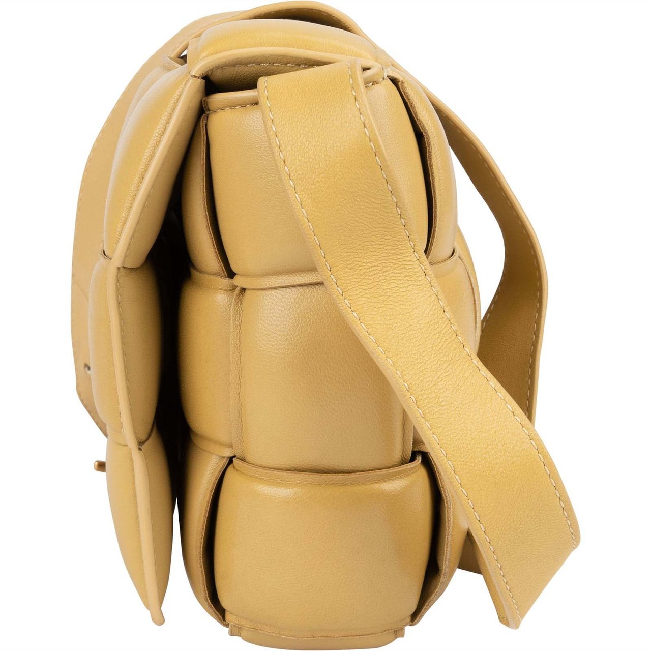 Bottega Veneta Leather Padded Cassette Crossbody Bag Geel