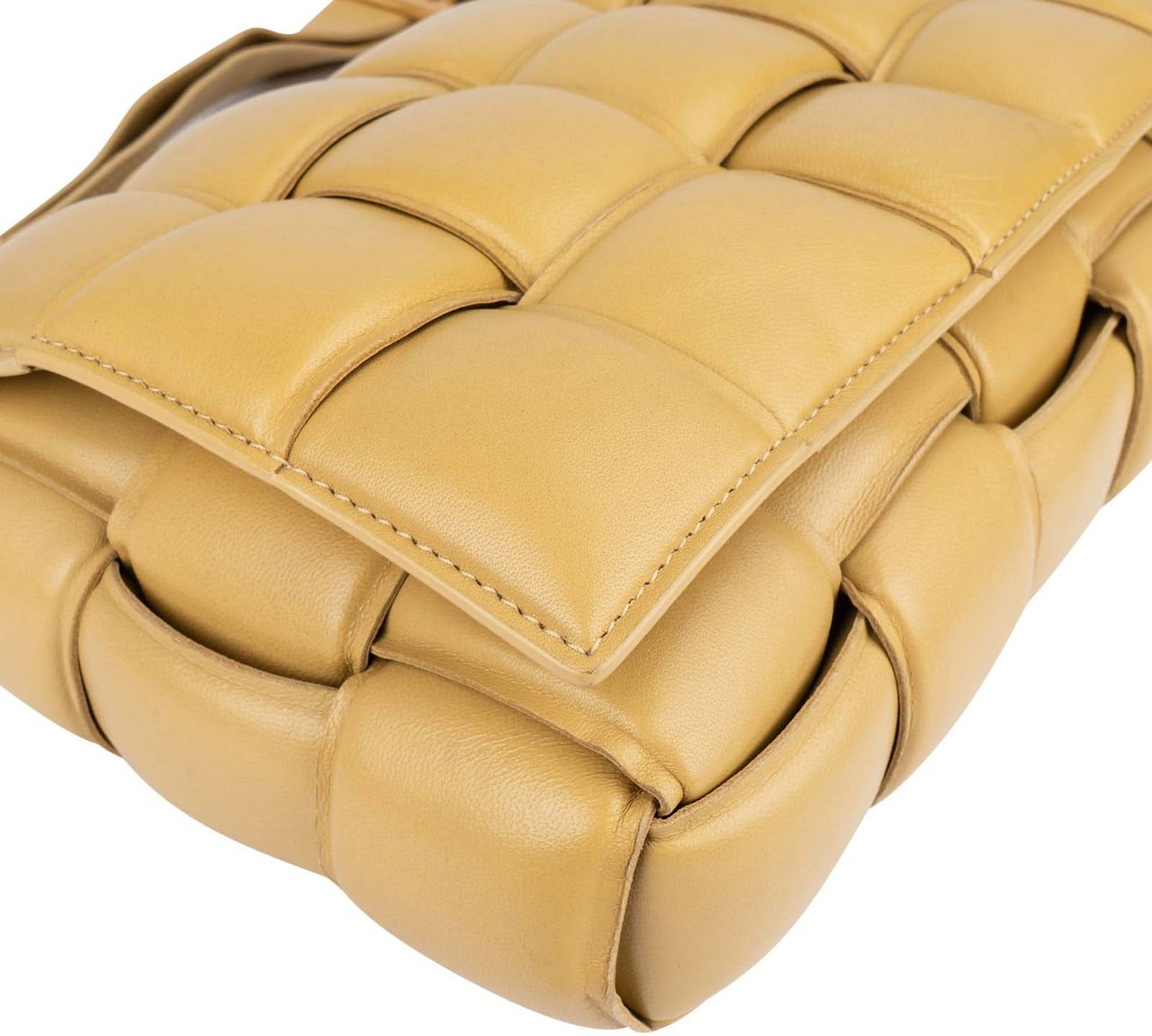 Bottega Veneta Leather Padded Cassette Crossbody Bag Geel