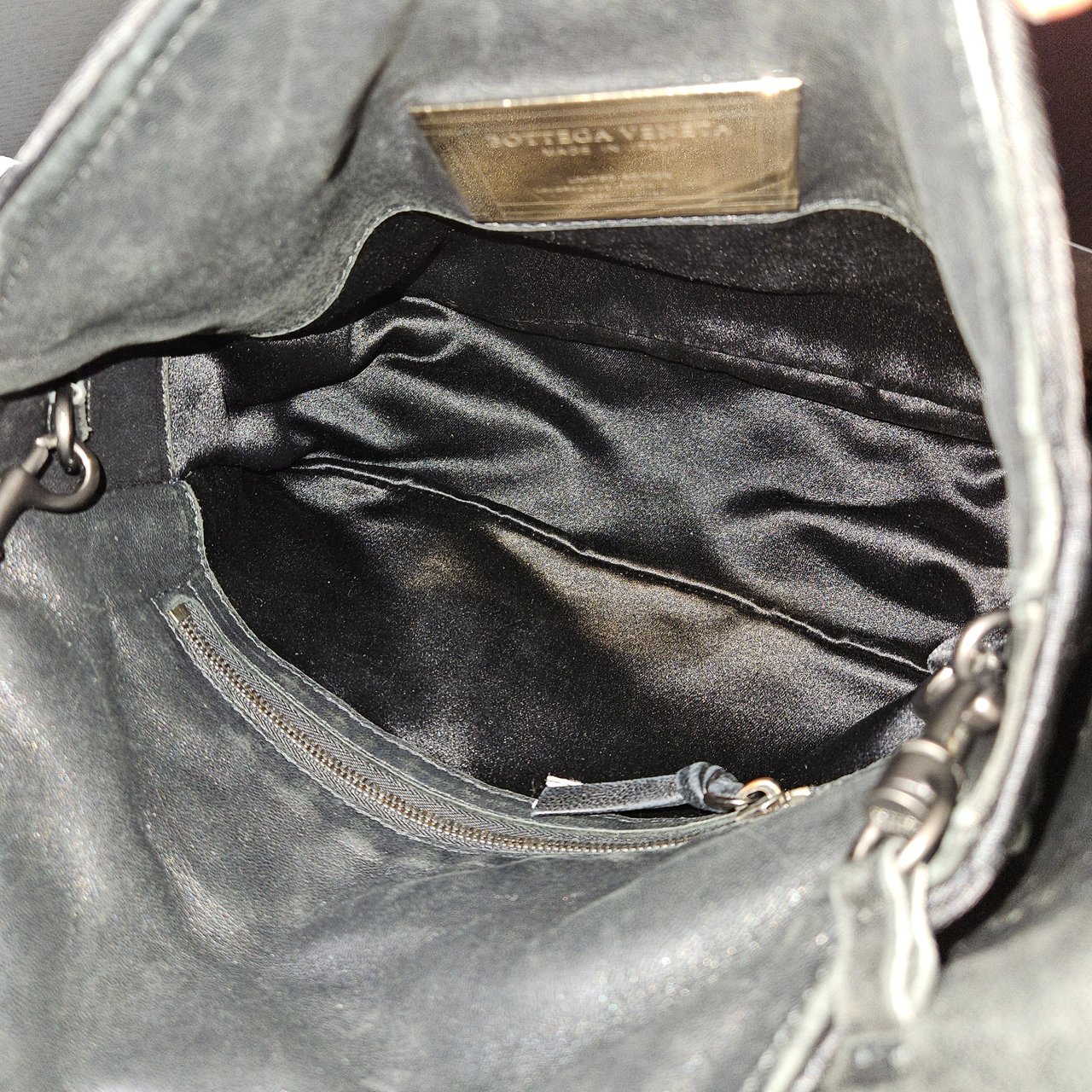 Bottega Veneta Bottega Veneta Intrecciato Satin Corset Tassel 27/50 Crossbody Bag Zwart