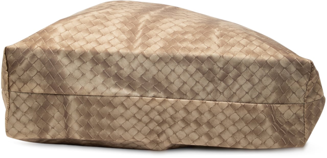 Bottega Veneta Nylon Intrecciolusion Tote Bruin