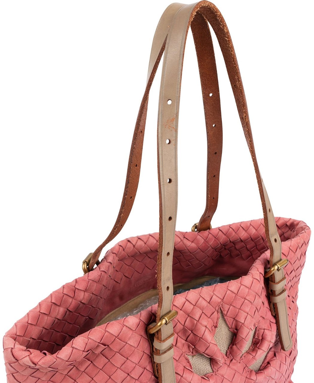 Bottega Veneta Intrecciato Leather Marquise Flower Tote Shoulder Bag Roze