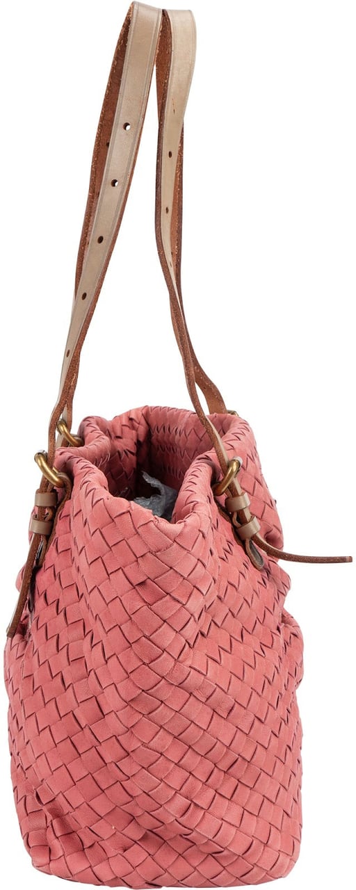 Bottega Veneta Intrecciato Leather Marquise Flower Tote Shoulder Bag Roze