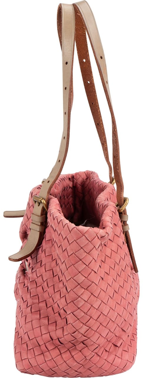 Bottega Veneta Intrecciato Leather Marquise Flower Tote Shoulder Bag Roze