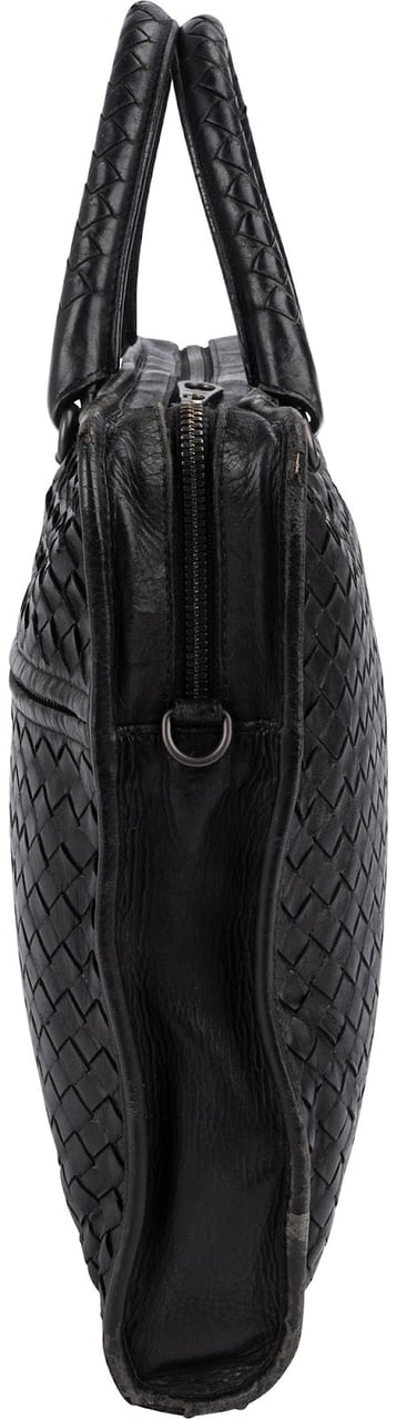 Bottega Veneta Intrecciato Leather Briefcase Handbag Zwart