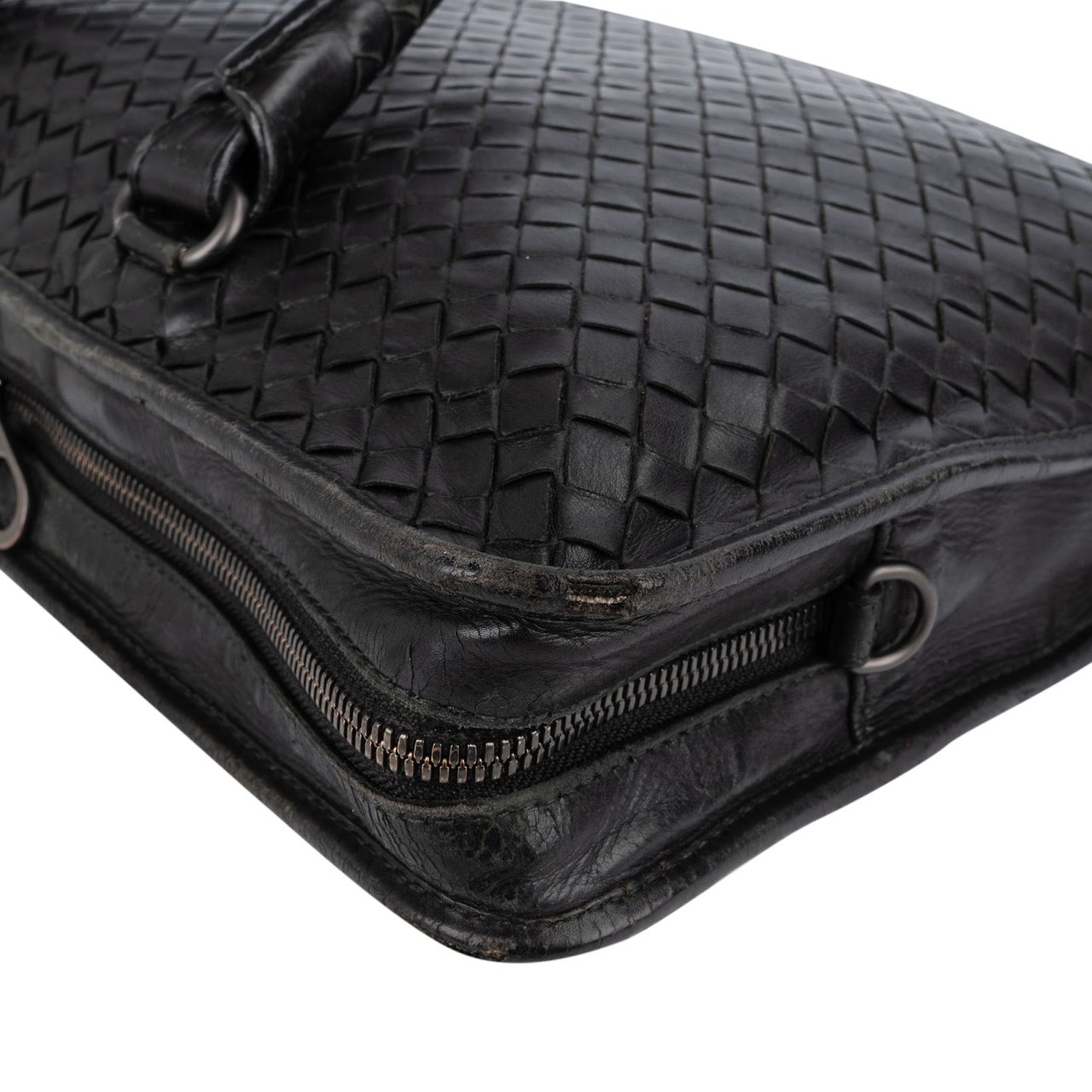 Bottega Veneta Intrecciato Leather Briefcase Handbag Zwart