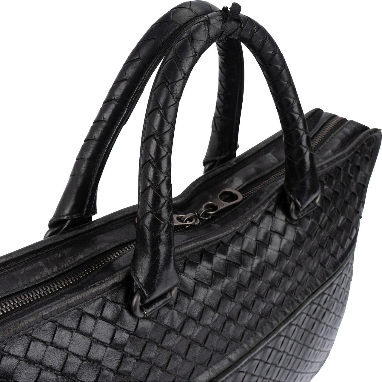 Bottega Veneta Intrecciato Leather Briefcase Handbag Zwart