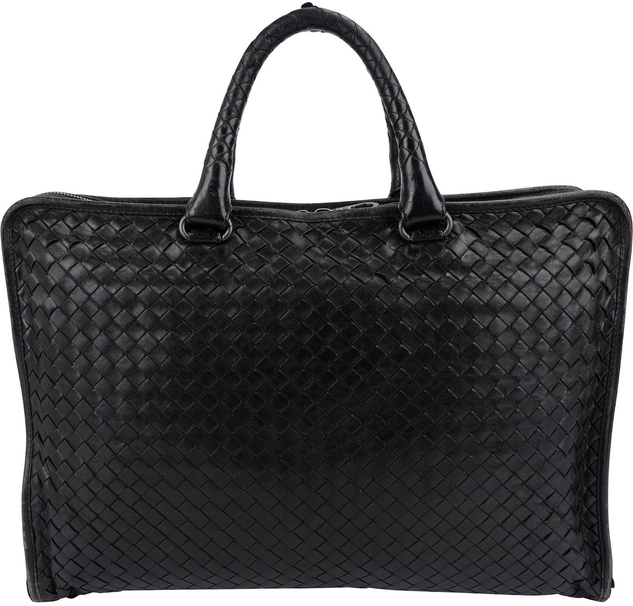 Bottega Veneta Intrecciato Leather Briefcase Handbag Zwart