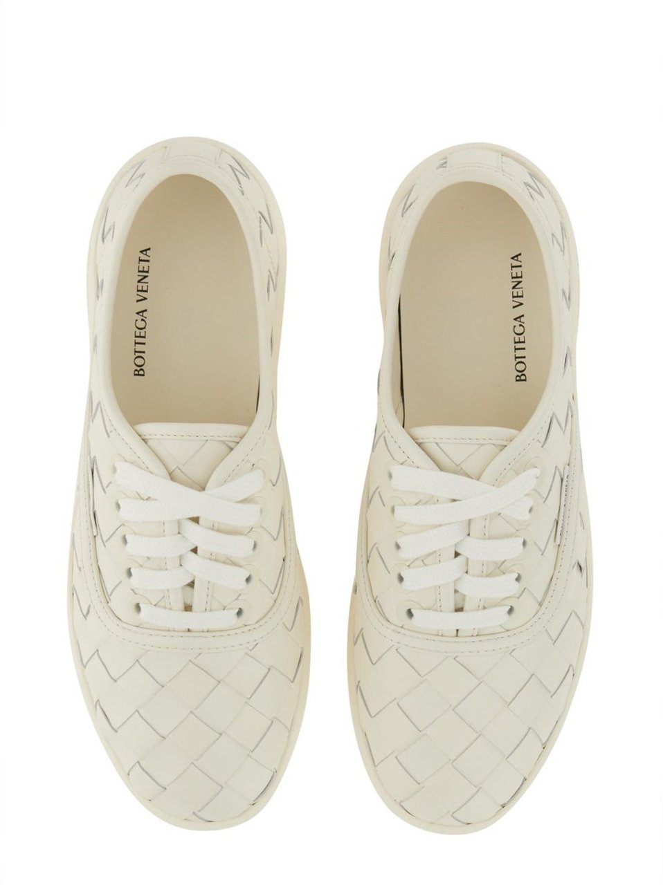 Bottega Veneta Bottega Veneta Intrecciato Leather Sneakers Wit