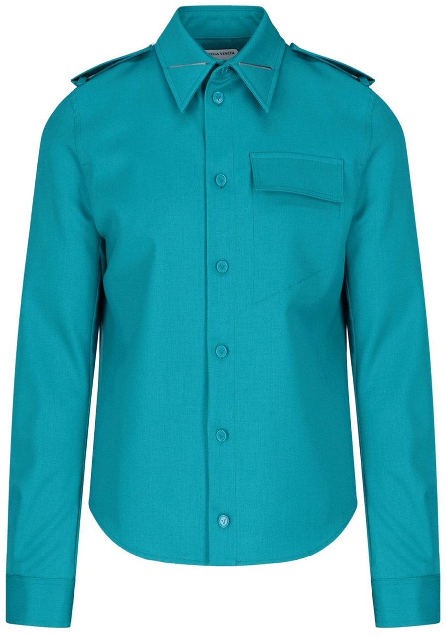 Bottega Veneta Grain De Poudre Wool Shirt Divers