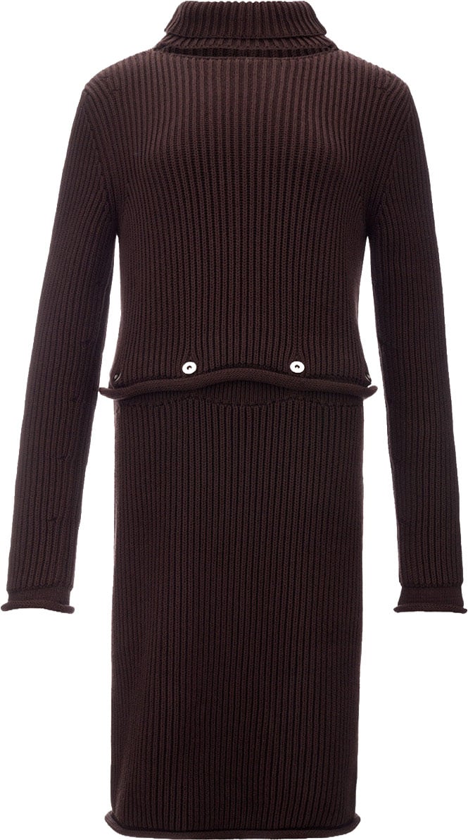 Bottega Veneta Chunky Cotton Ribbed Dress Divers