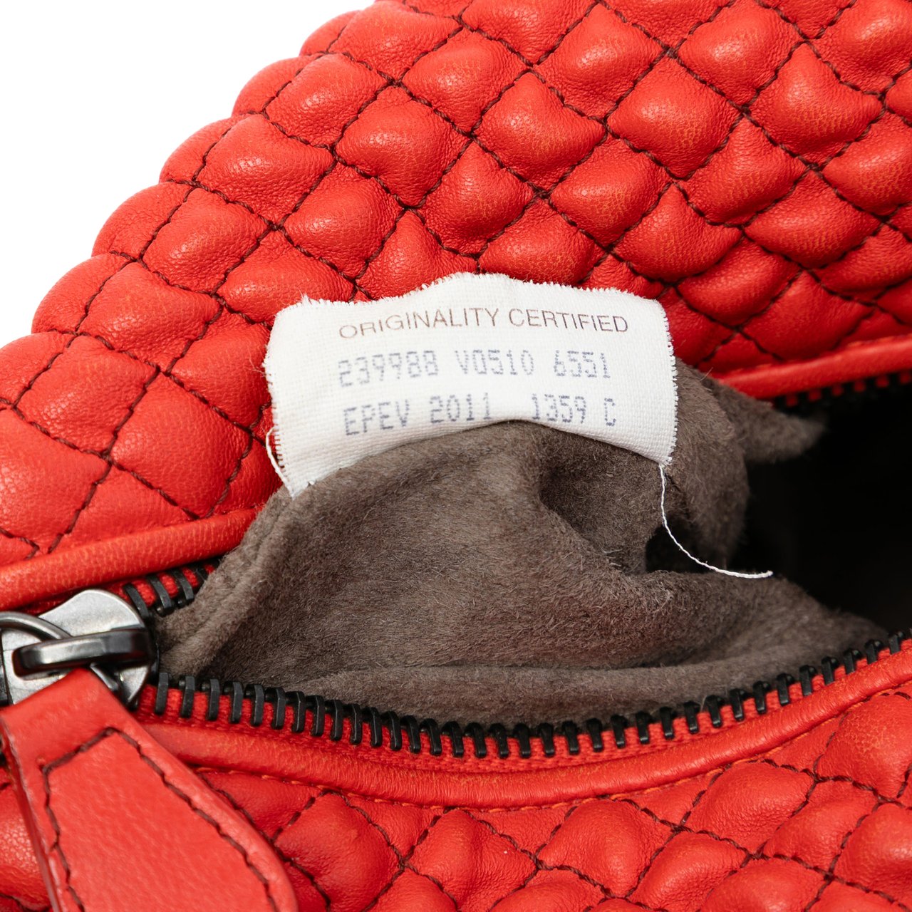 Bottega Veneta Quilted Nappa Bubble Shoulder Bag Rood