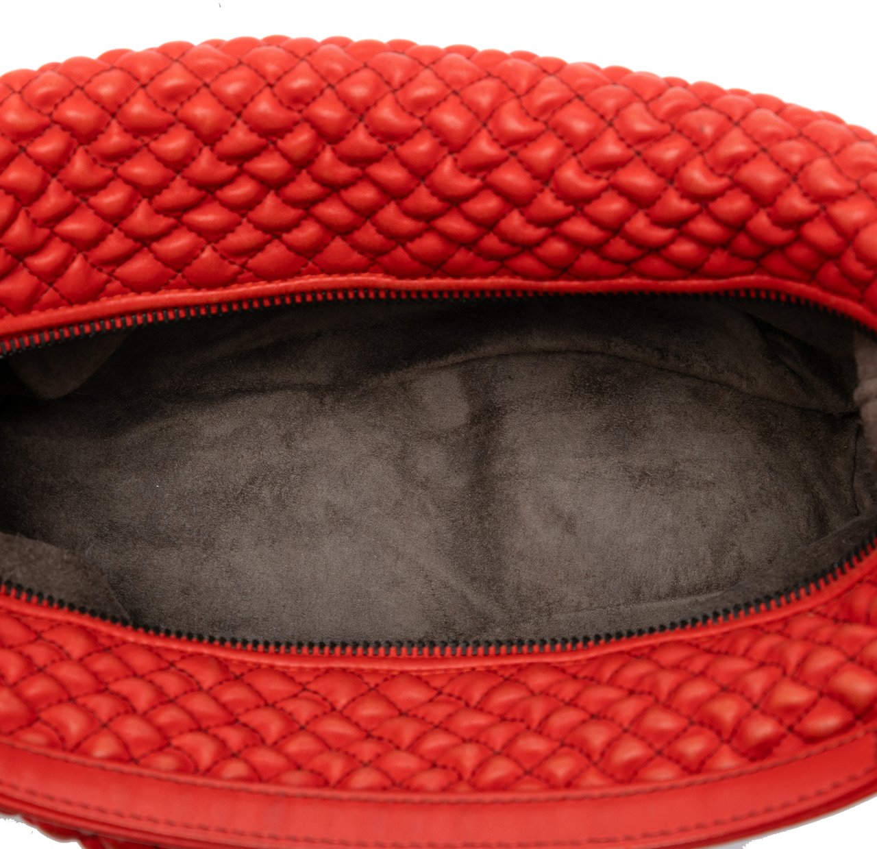 Bottega Veneta Quilted Nappa Bubble Shoulder Bag Rood