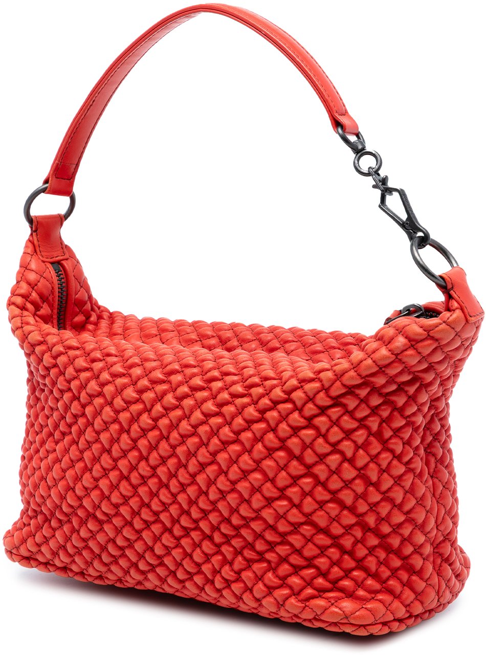 Bottega Veneta Quilted Nappa Bubble Shoulder Bag Rood