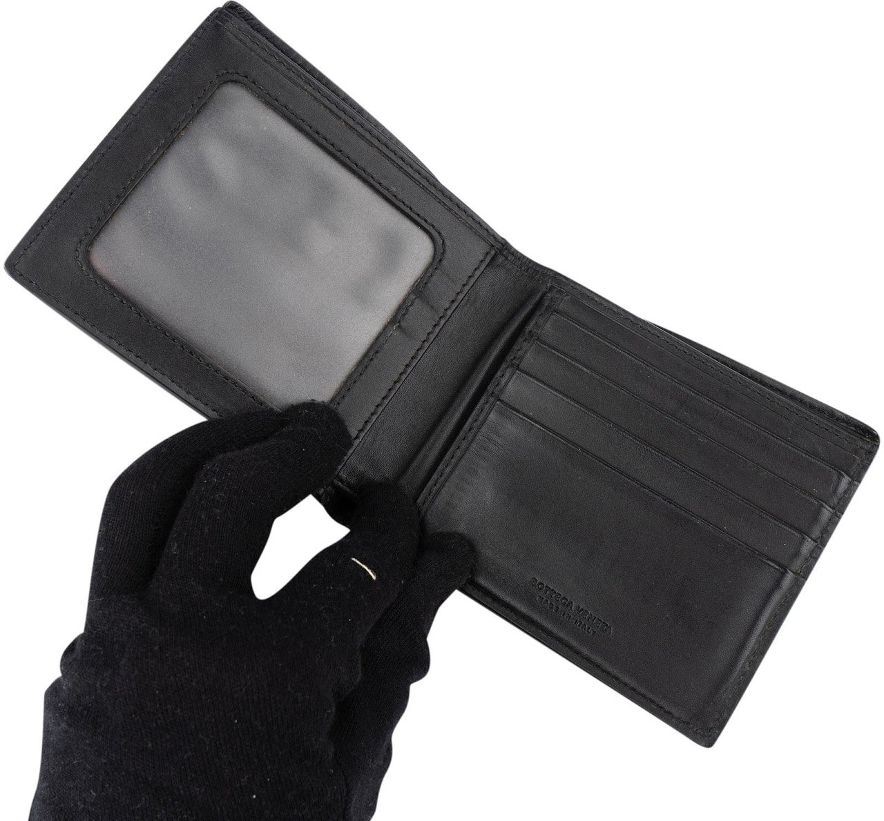 Bottega Veneta Bottega Veneta Intrecciato Leather Bifold Wallet Zwart