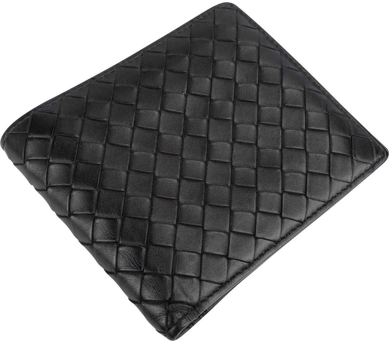 Bottega Veneta Bottega Veneta Intrecciato Leather Bifold Wallet Zwart